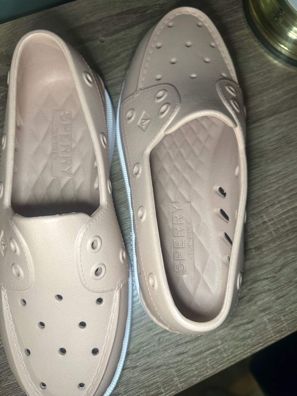Sperry Float Slip-On Shoes Beige Perforated Comfort Women’s 8 Men’s 6 - Picture 4 of 5